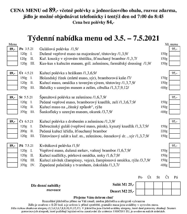 menu